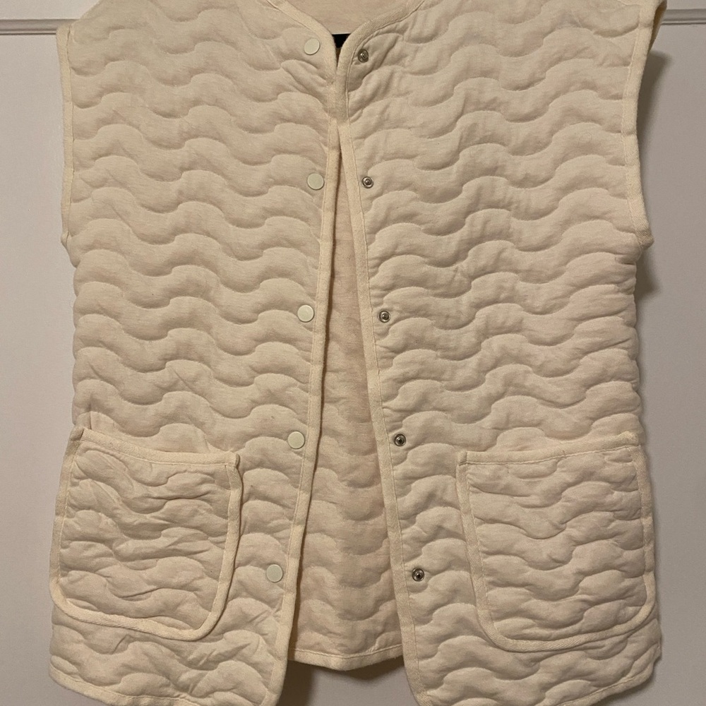 Zara Cream Quilted Vest